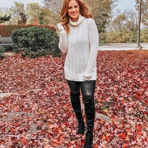 Tall cream sweater tunic